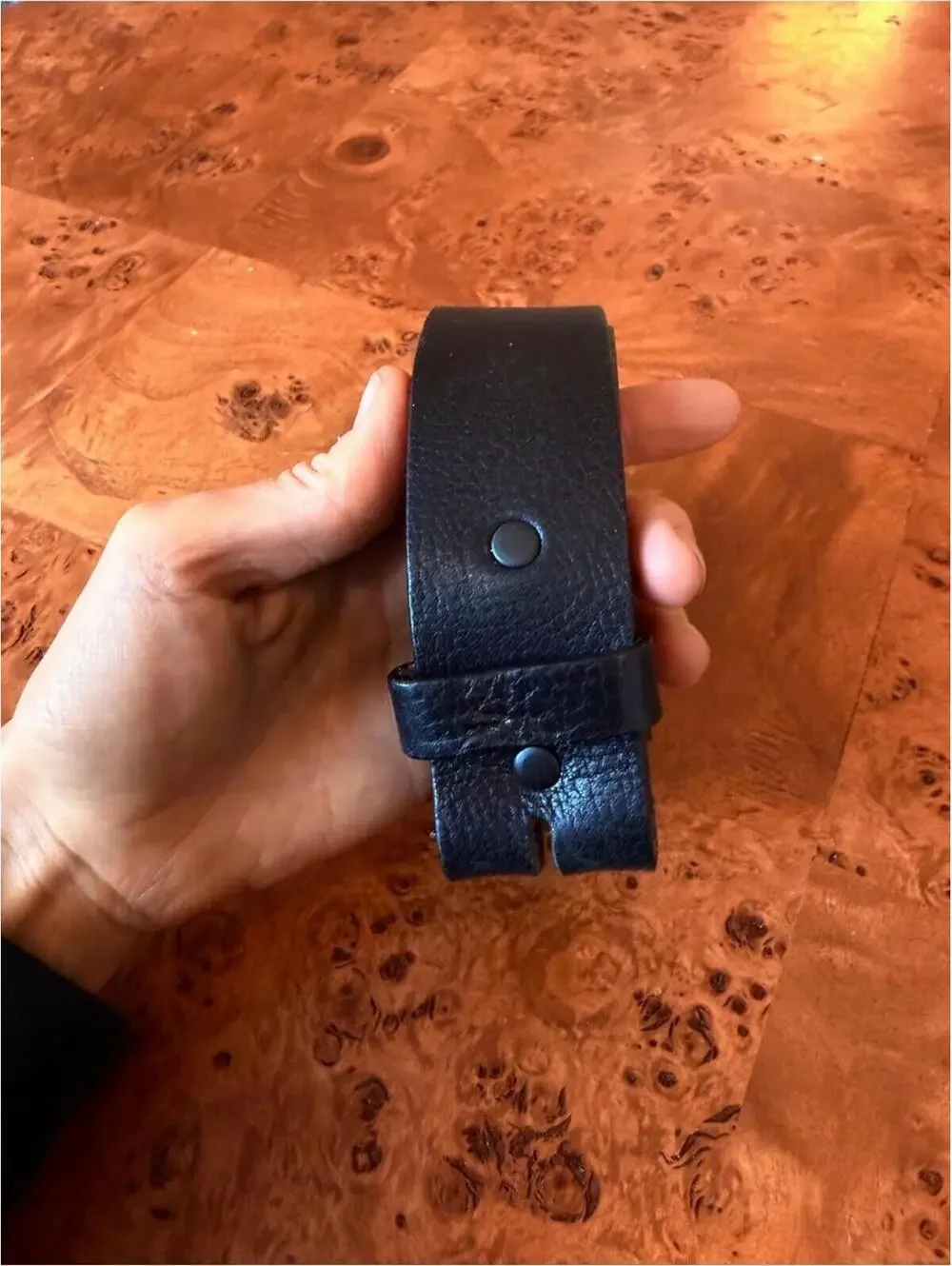 Justin Boots Black Top Grain Leather Men’s Belt Strap